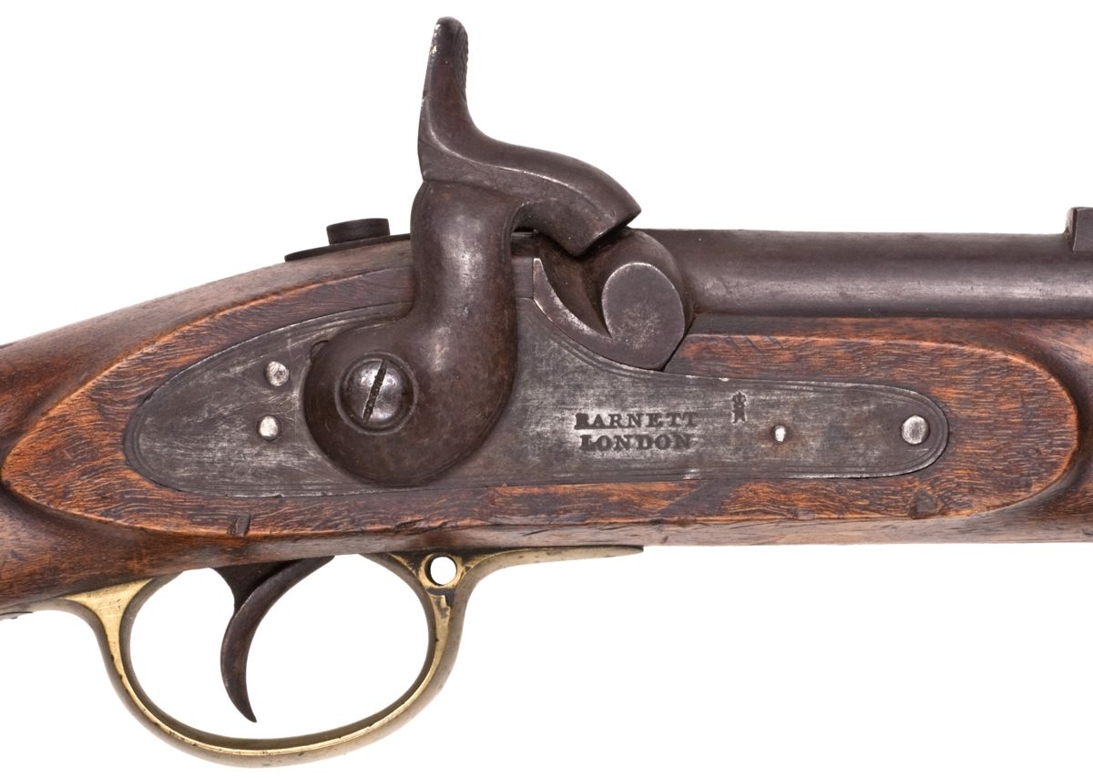 Lock area of Barnett Pattern 1853 rifle musket.