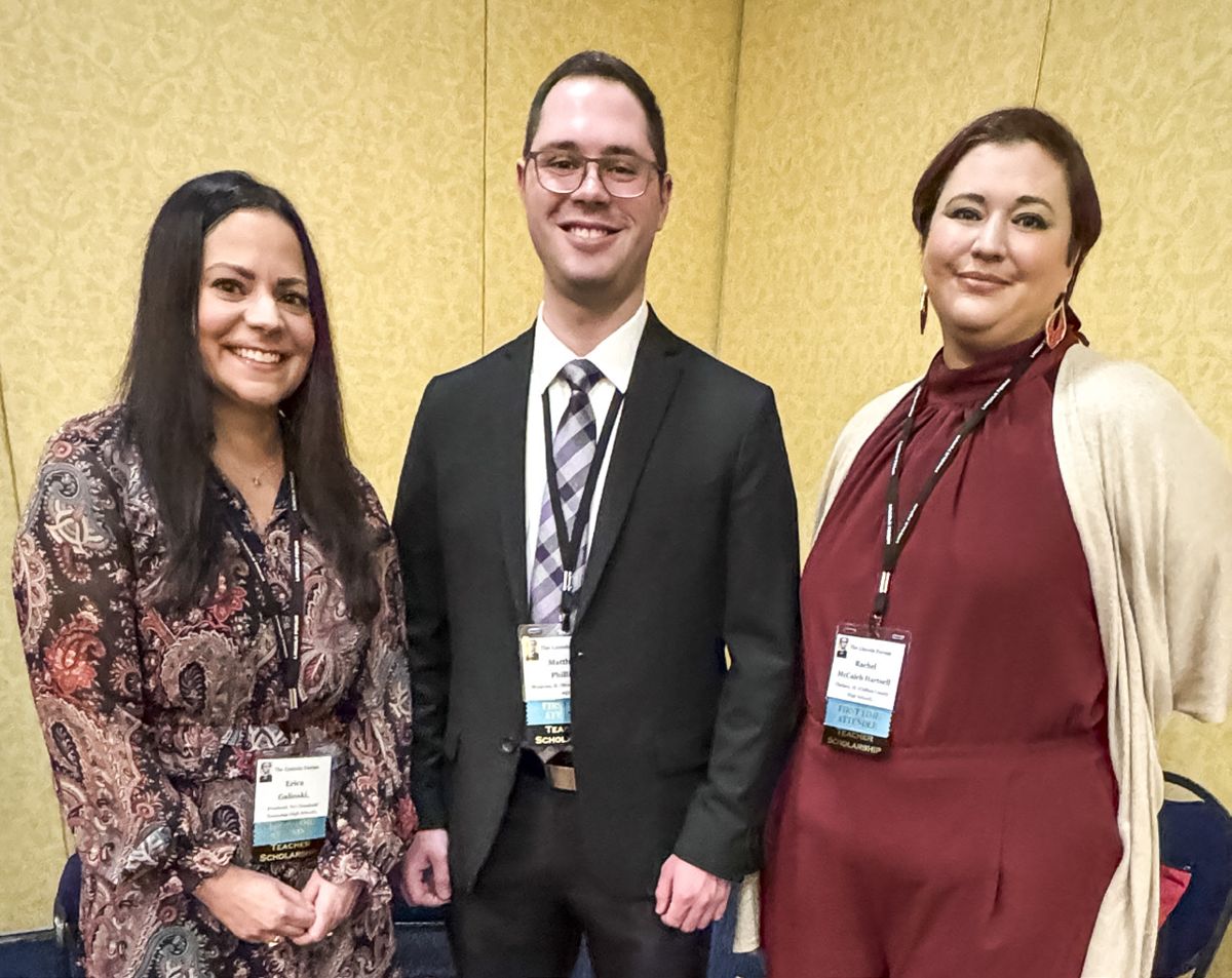 Teachers Erica Galinski, Matthew Phillips, and Rachel McCalb Hartsell.