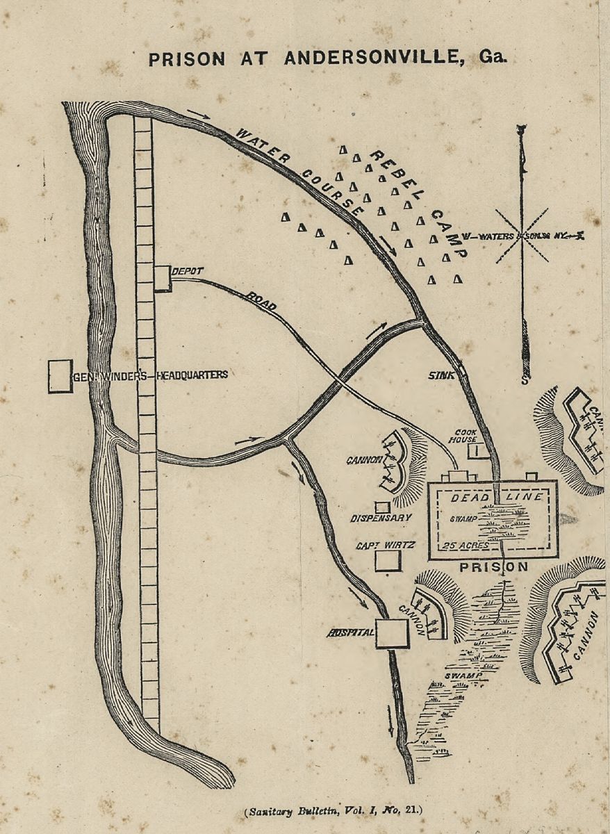 Prison at Andersonville, Ga. (Library of Congress)