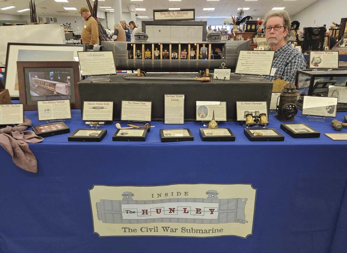 Tim Garrett took home the Best of Show award with his “Inside the Hunley” exhibit. The hand built working model took several months to complete and features scale replicas of the artifacts found with the crew, as well as full size representations.