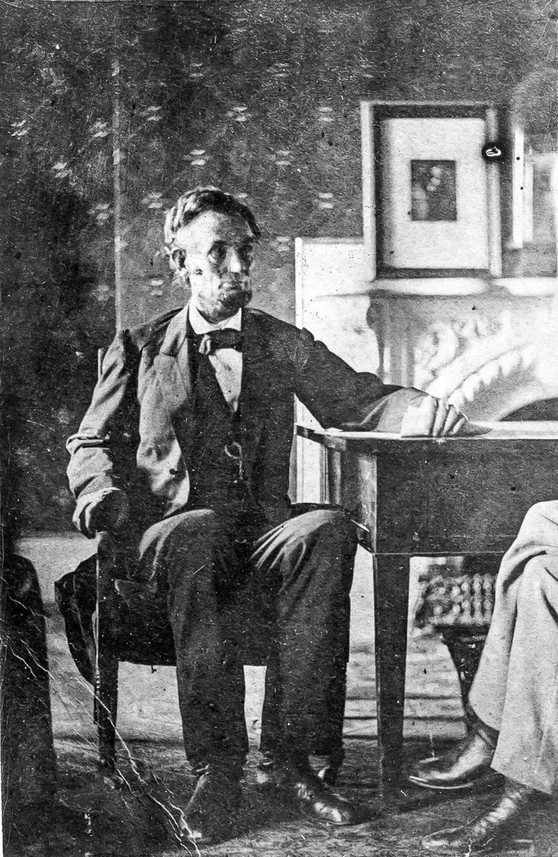 Lincoln in his White House office.