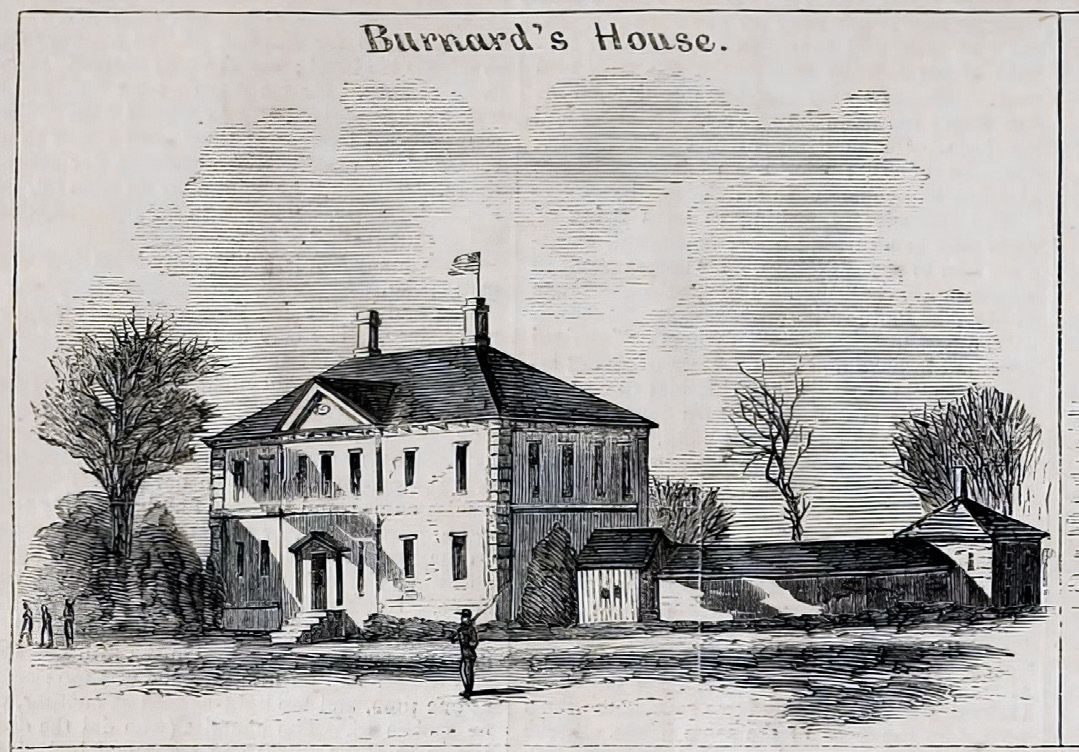 Sketch artist Theodore R. Davis depicted Arthur Bernard’s Mannsfield in the January 10, 1863, issue of Harper’s Weekly.
