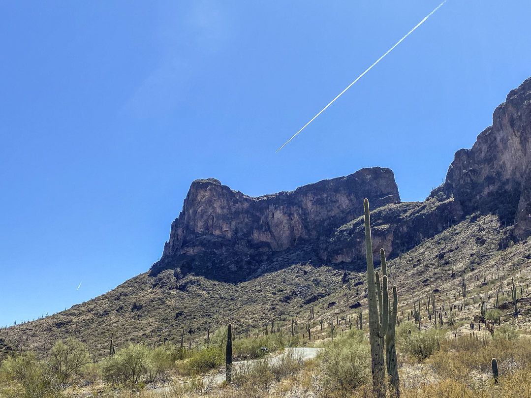 With a highway and railroad through the pass and airplanes overhead, Picacho Peak reminds us of our interconnectedness despite its middle-of-the-desert location.
