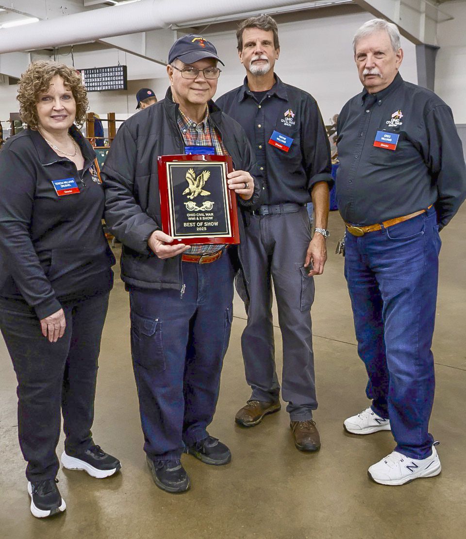 Ohio Civil War Show Committee: Teresa Drushel, (Bill Combs, Best of Show Award), Wayne Williams, and Greg Williams.