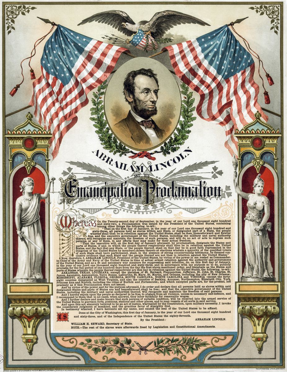 Abraham Lincoln and his Emancipation Proclamation. (Library of Congress)