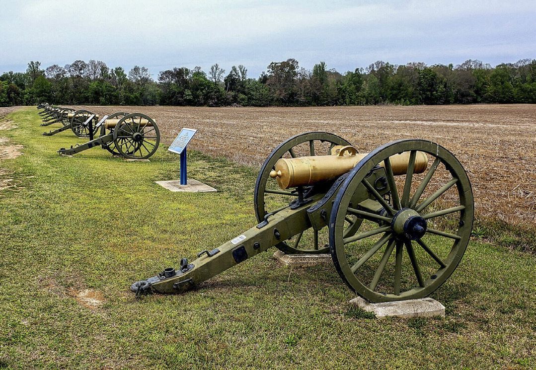 Guns on the Raymond Battlefield.