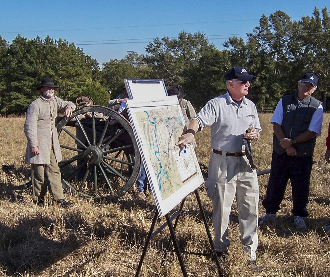 Retired Brigadier General Parker Hills giving a Field Study at Raymond, Mississippi. (Photo courtesy Parker Hills)