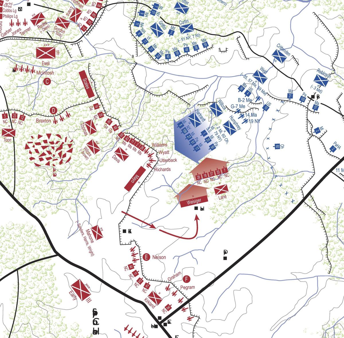 FRSP Spotsylvania map 10, May 12, 1864, 12-3 p.m. detail