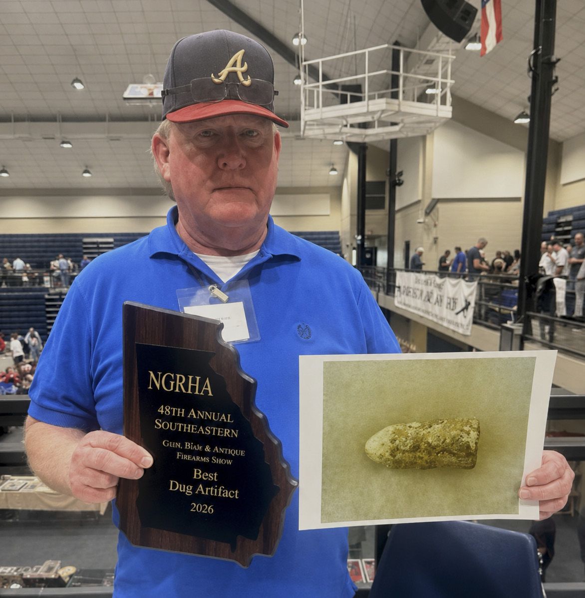 Single Dug Artifact Award: Bill Lee, for a carved bullet bearing an inscribed company designation.