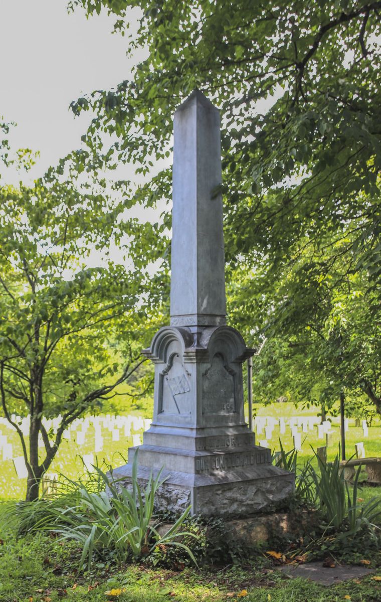 The pot-metal Confederate memorial placed by