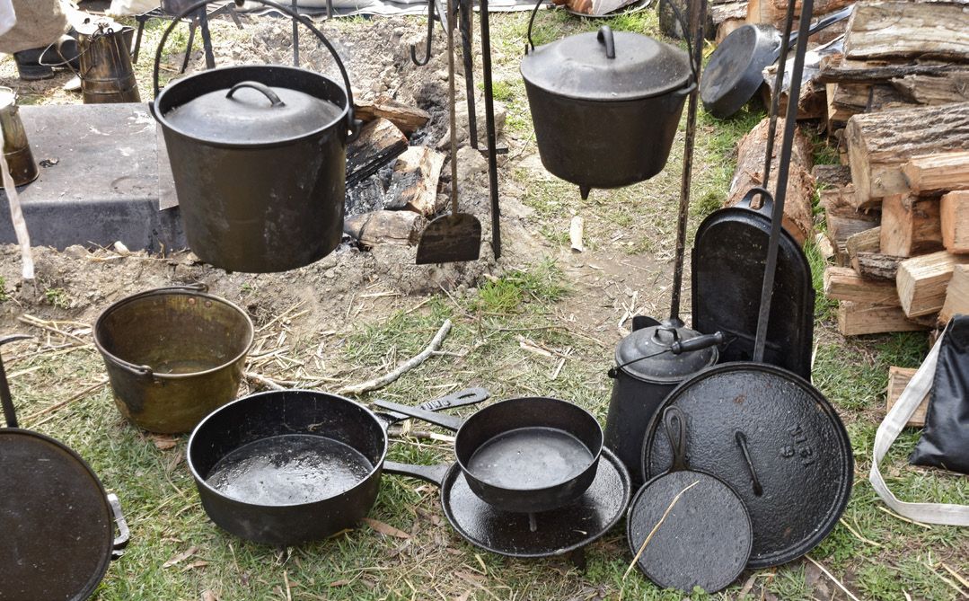 Field hospitals were equipped with the hardware to prepare nutritious meals for the sick and wounded.