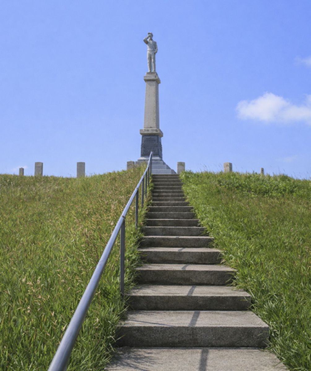 Whitestone Hill Memorial to twenty soldiers killed in action, Dickey County, North Dakota. (Brigid Tennant photo)