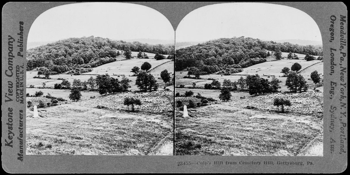 Culp’s Hill from Cemetery Hill, Gettysburg, Pa. (Library of Congress)