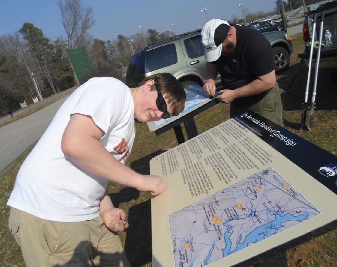 Eagle Scout project putting up signs. (Scott