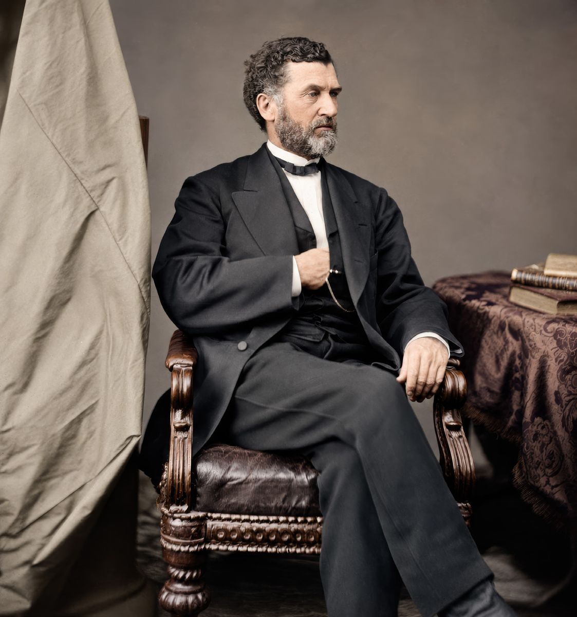 Charles D. Drake was the Radical leader who dominated the 1865 Convention, which abolished slavery immediately, unconditionally, and without compensation. After the war, Drake represented Missouri in the U.S. Senate and served in the Grant administration. (Colorized, Library of Congress)