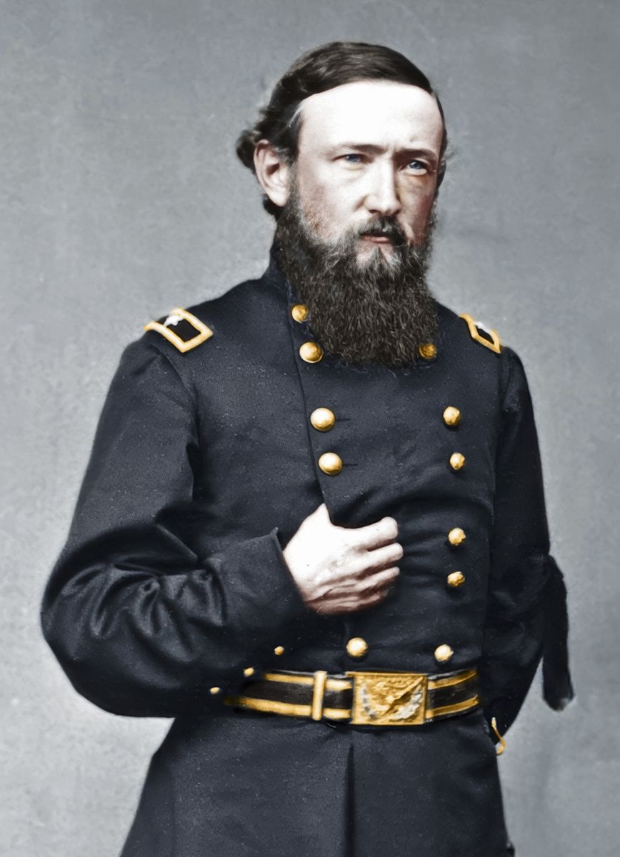 Brig. Gen. Benjamin Harrison, future U.S. president. Colorization © 2025, civilwarincolor. com. (Metropolitan Museum of Art)